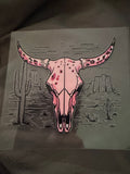 Pink Desert Bull Skull