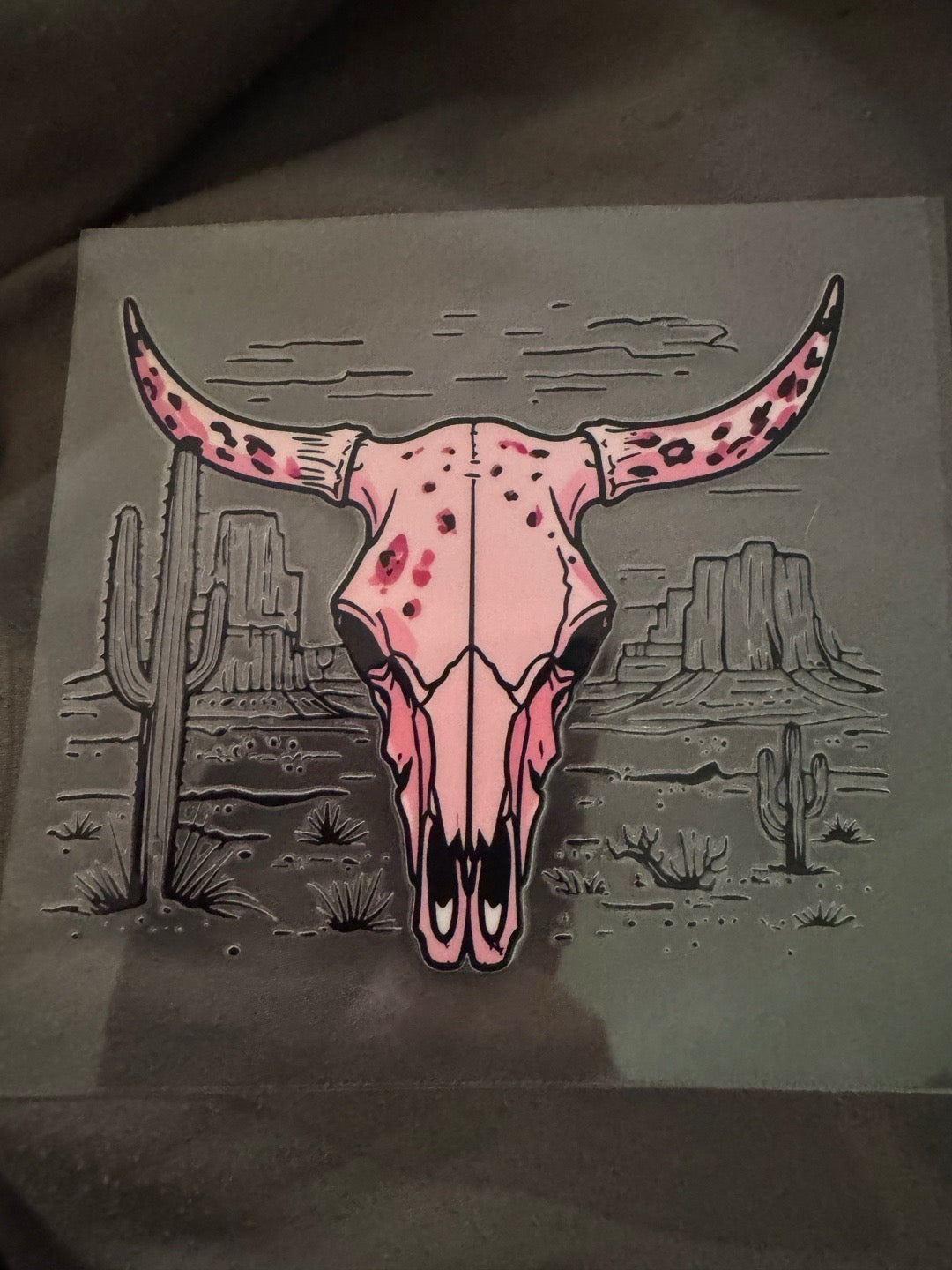 Pink Desert Bull Skull