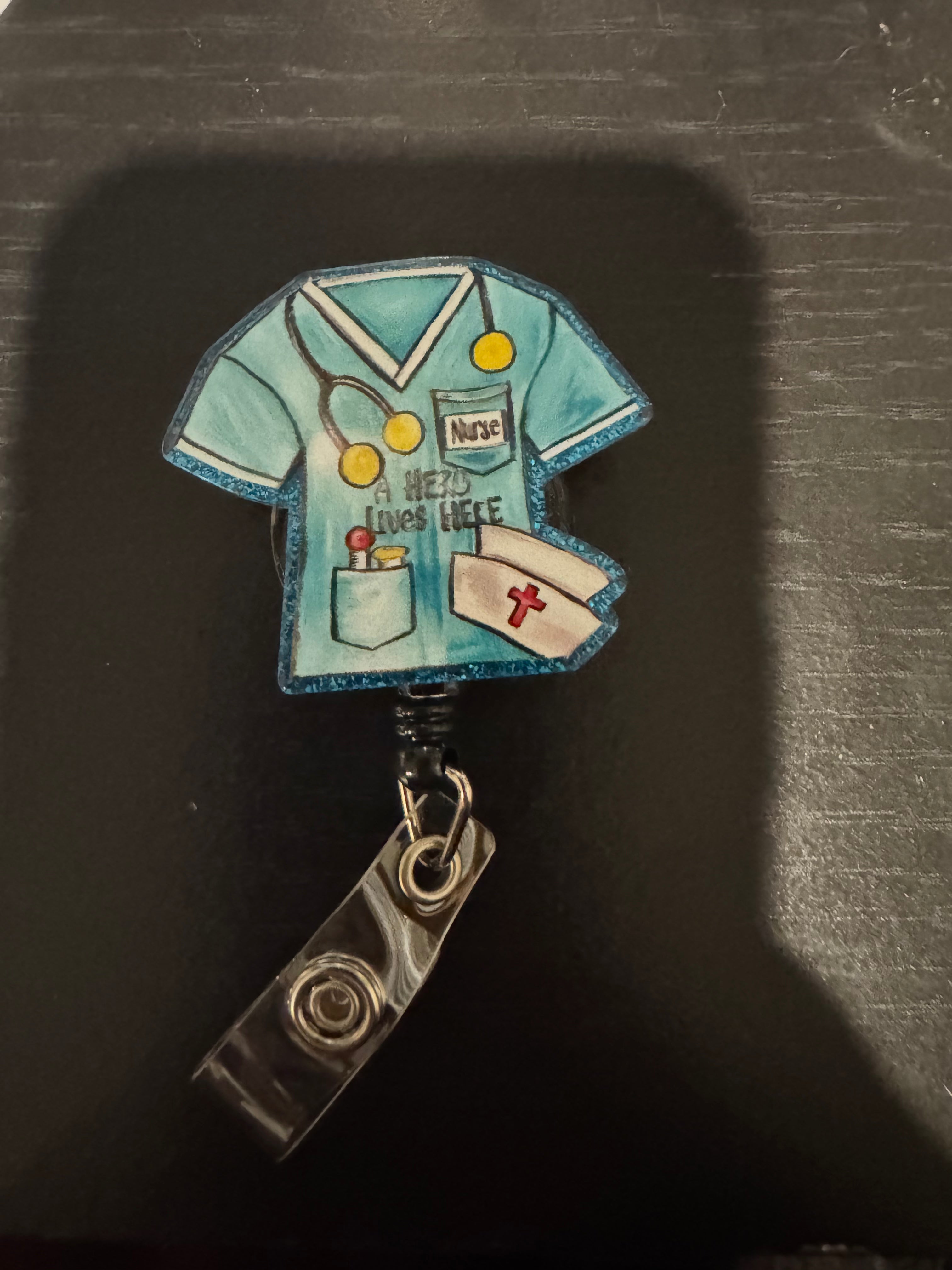 Badge reel w/acrylic