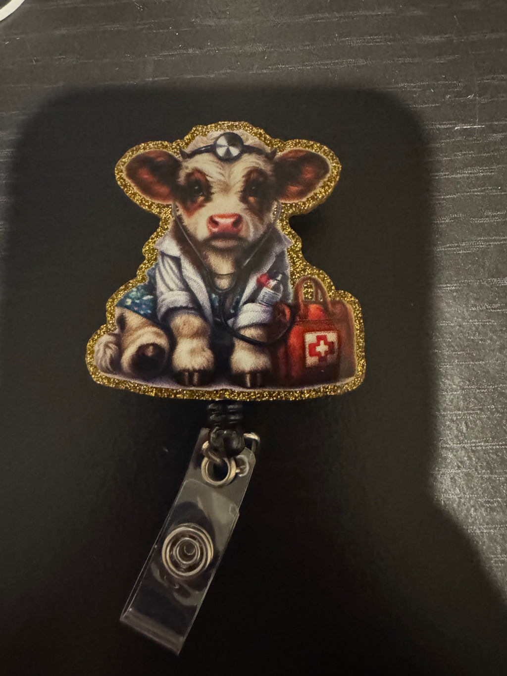 Badge reel w/acrylic