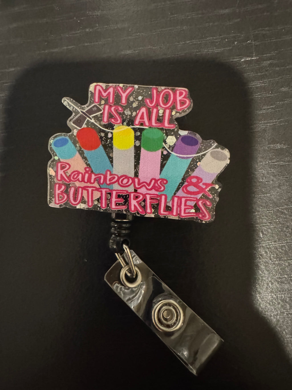 Badge reel w/acrylic